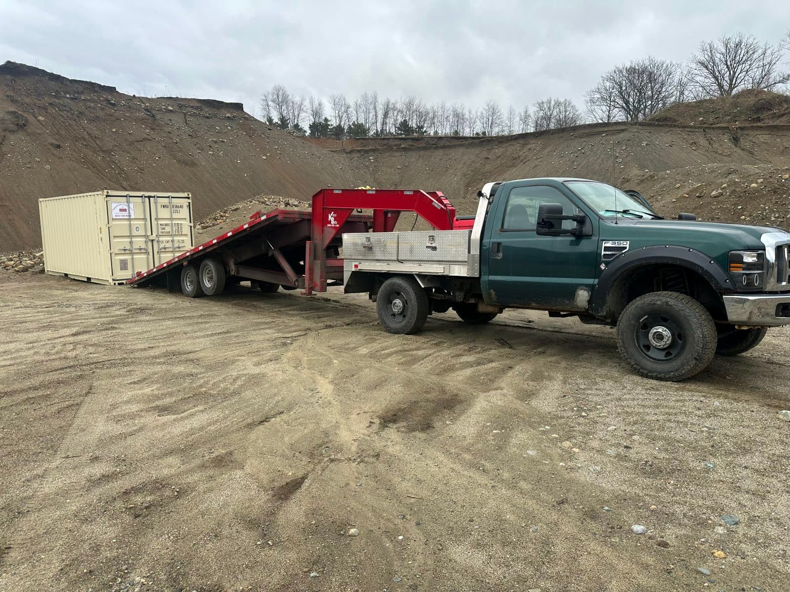 Trapp Rentals and Storage container delivery to a rural NH/VT property