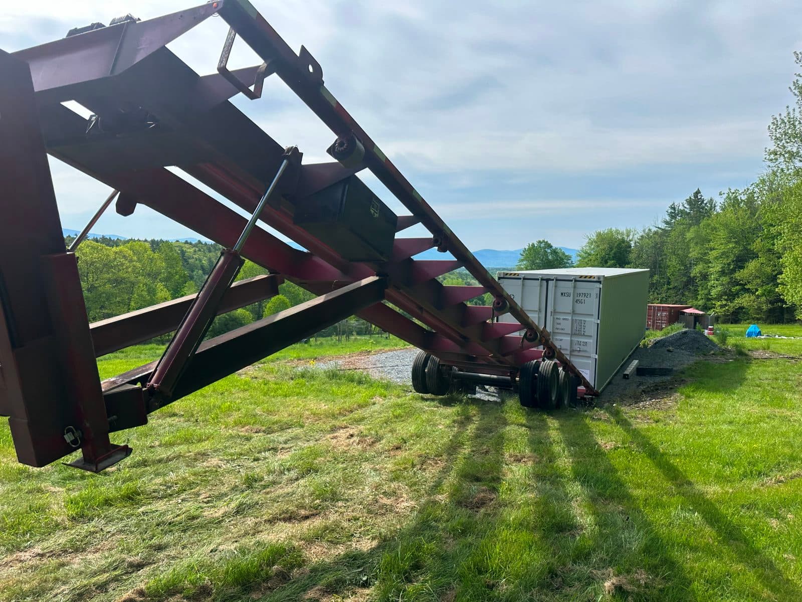 Trapp Rentals and Storage container delivery to a rural NH/VT property