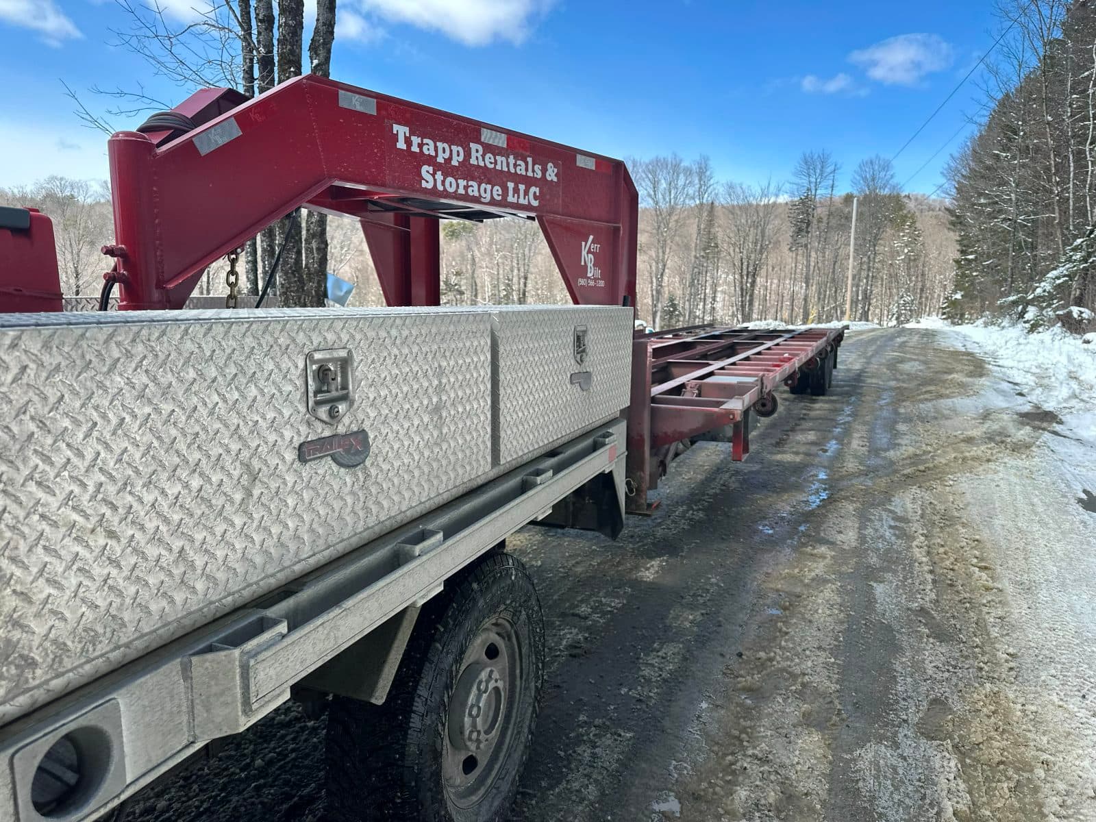 Trapp Rentals and Storage container delivery to a rural NH/VT property